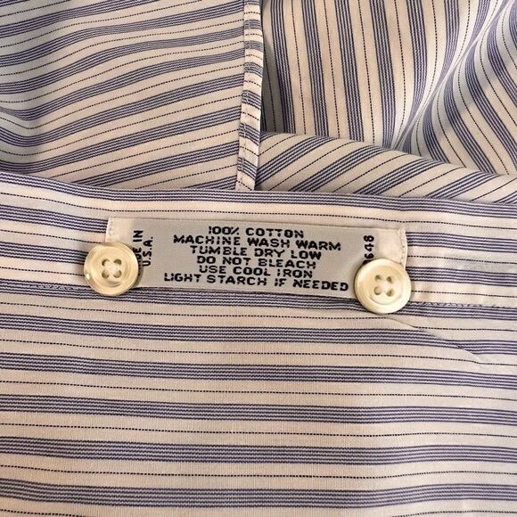 Byron and Poole White with Blue Stripes Short Sleeve Cotton Shirt - Picture 4 of 4